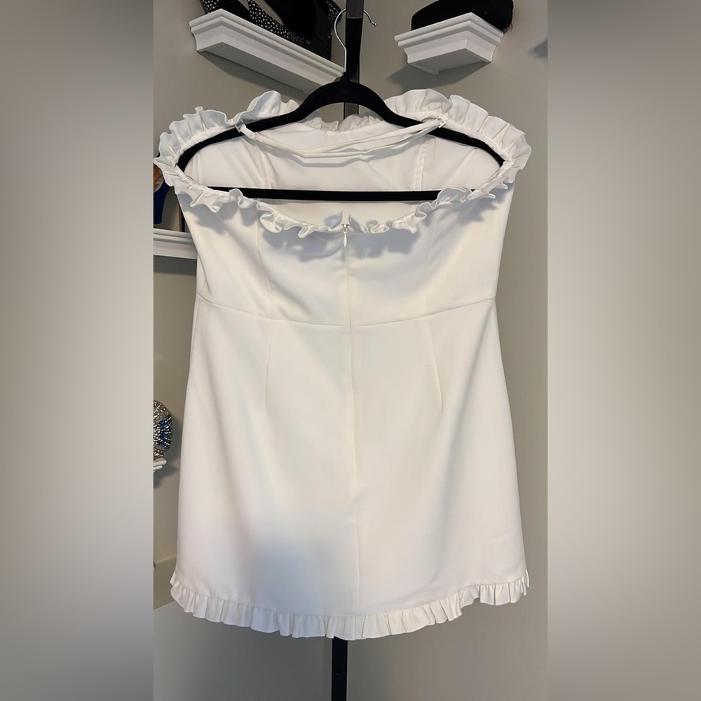 French Connection White Ruffle Top - Picture 3 of 6
